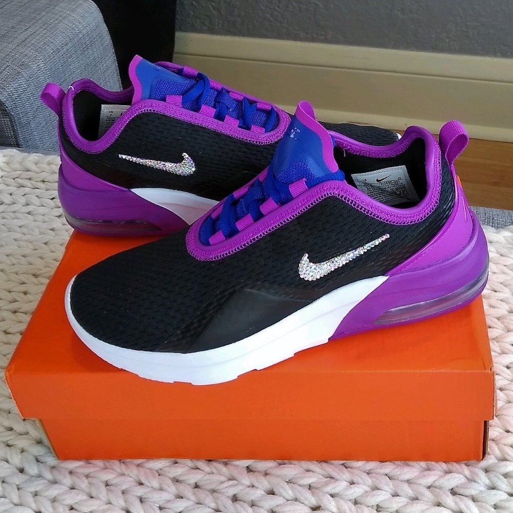 Nike Air Max Motion 2 Black Swarovski Crystals Sz 7 NWT!